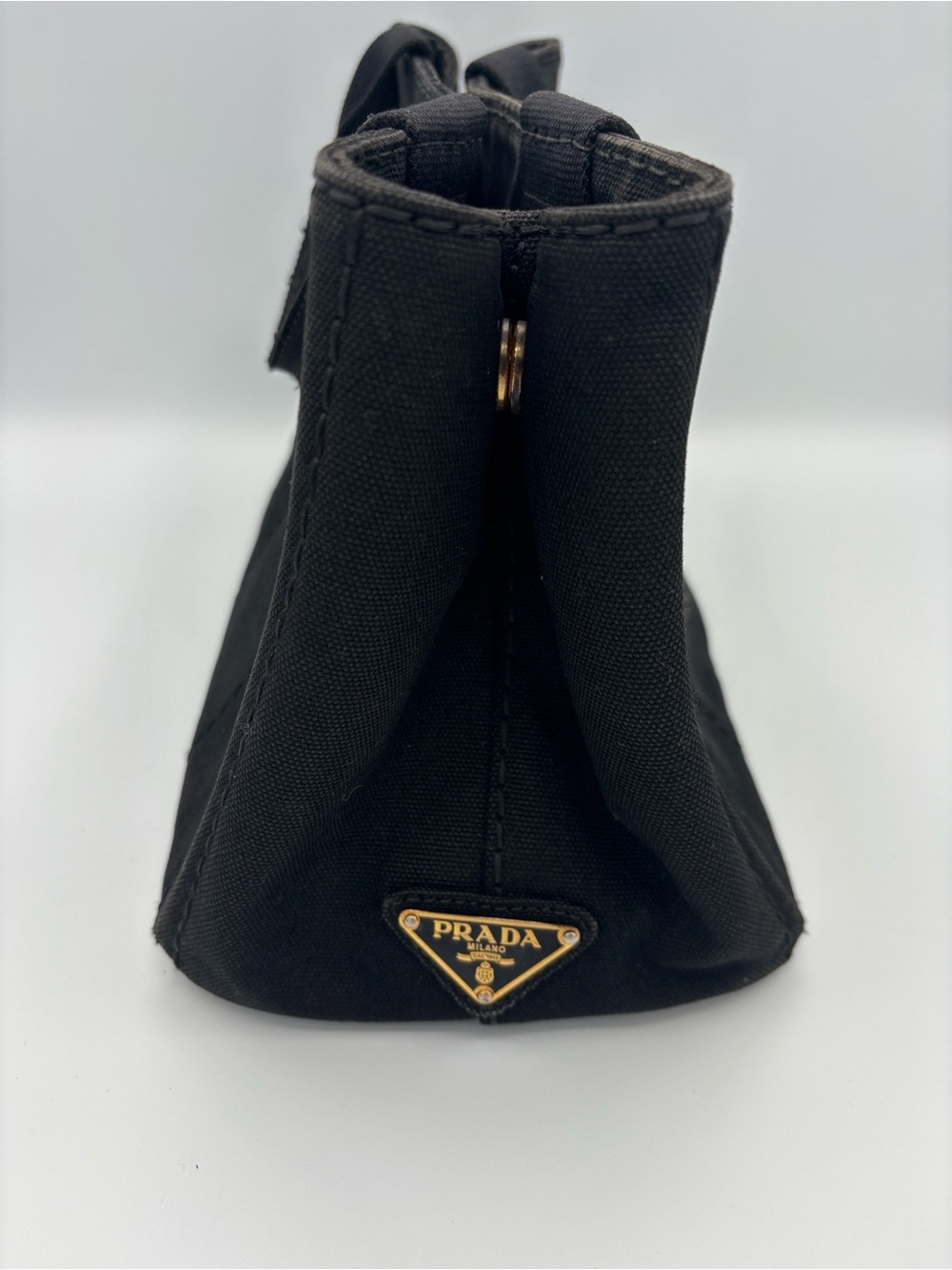 Prada Canapa Black Canvas Tote - Authentic - Picture 4 of 15